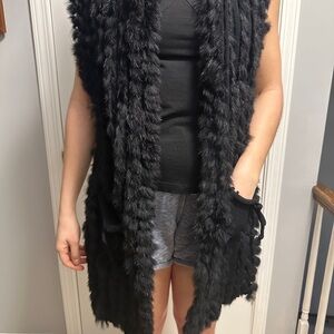 Black Faux Fur Vest